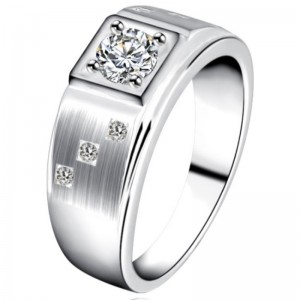 Мъже пръстени кубични циркония мъже изявление пръстени 925 стерлинги сребро платина обещание пръстени за мъже