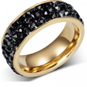 Кристална лента пръстени златни пръстени розово злато сребърни пръстени розово сини пръстени